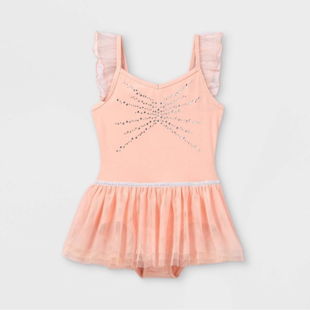 Girls Dancewear Cami Flutter Sleeve Leotard with Skirt - Cat & Jack
